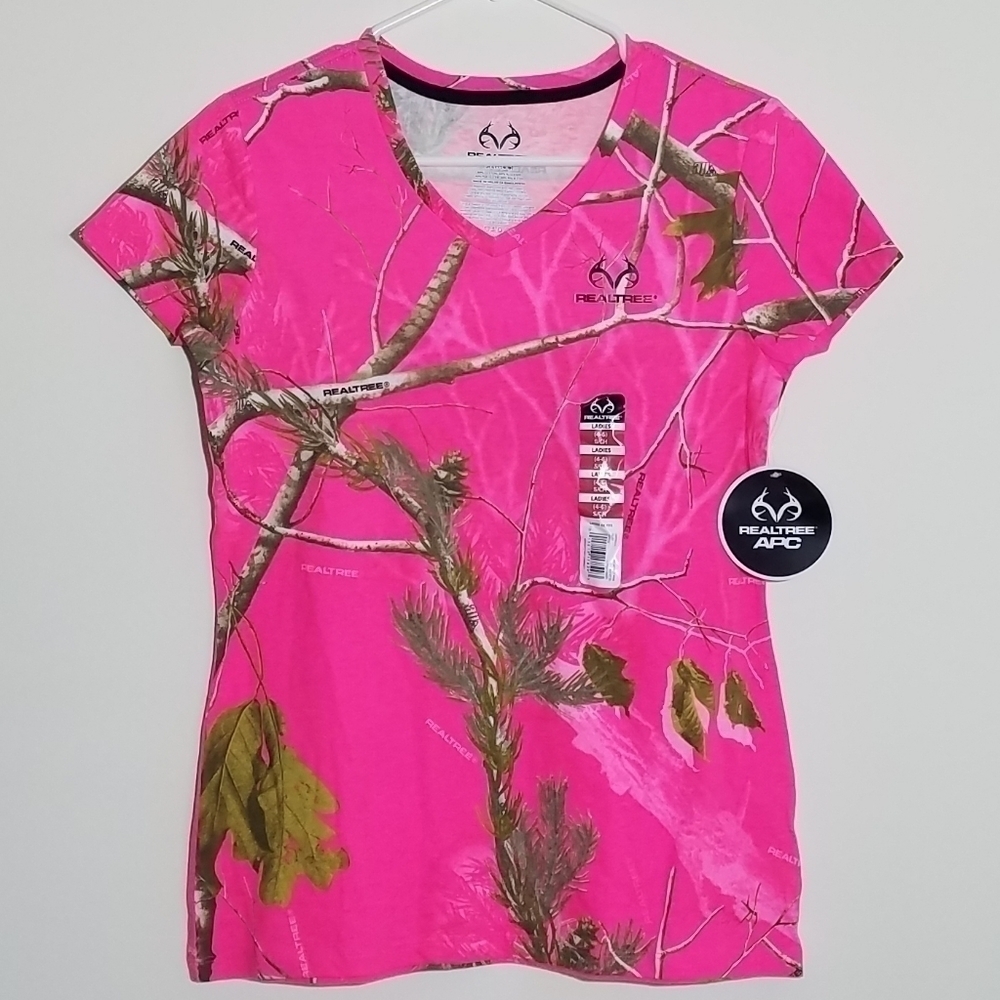 NWT Realtree Camo Camouflage Pink Shirt S 4-6